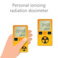 Flat vector of personal radiation dosimeter